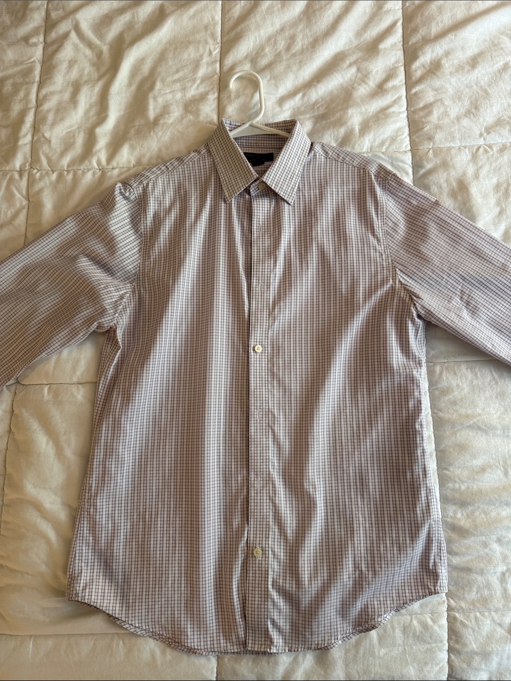 Banana Republic Men's Small Check Dress Shirt - Blue & White